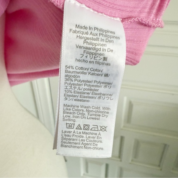 J. Crew Pink Top Ribbed Ruffle Sleeveless Cotton Blend Size Small - Picture 7 of 10